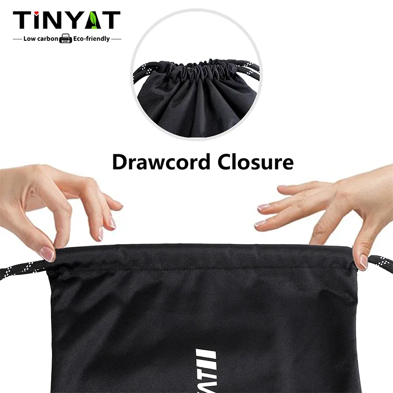 tinyat sac à dos à cordon de serrage pour homme avec bretelles réglables sac de sport sac de voyage léger en polyester pour un usage quotidien