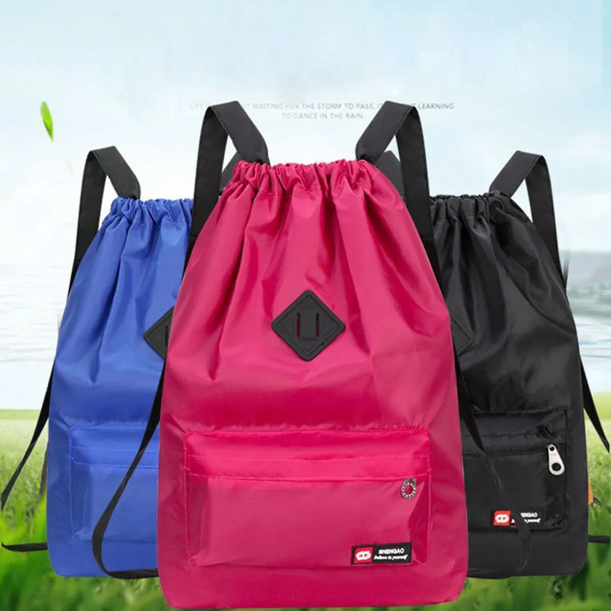 sac à dos d'extérieur en tissu oxford pour femmes, sac à cordon léger en nylon, sac à dos de sport de voyage, grande capacité, sac de randonnée polyvalent