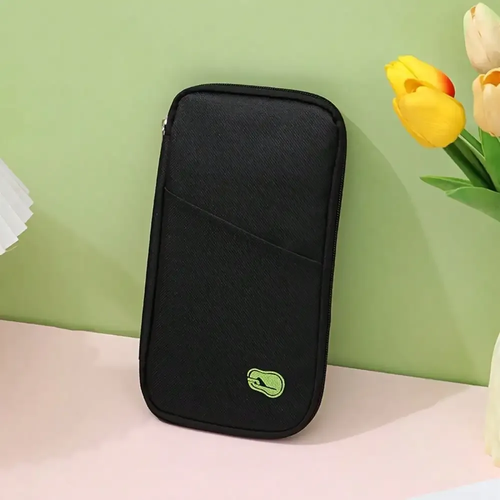 porte-passeport de voyage avec fermeture éclair - avec compartiments pour argent liquide, documents d'identité, cartes de crédit et emplacement pour téléphone