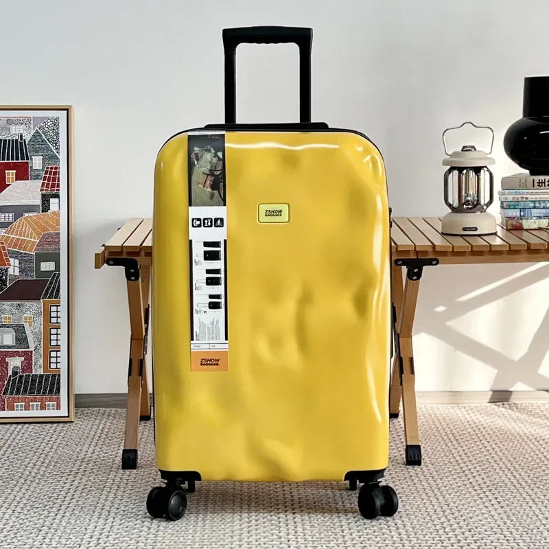 valise trolley concave-convexe, bagage cabine 20 pouces, valise de voyage, valise étudiante avec serrure à combinaison, bagage irrégulier 28 pouces