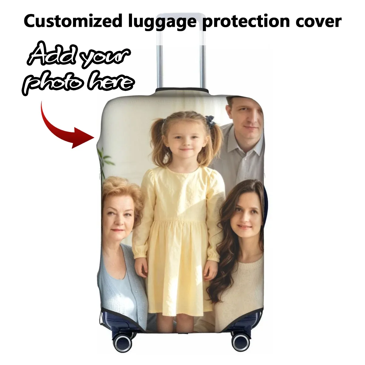 housse de valise personnalisée 18-32 pouces, protection de valise de voyage personnalisée, ajoutez votre photo, texte ou design, housses de valise elastiques