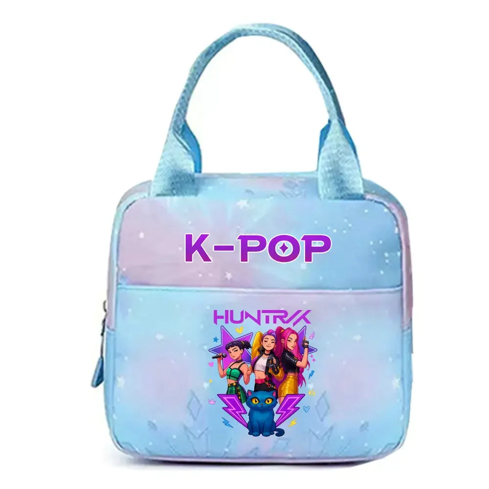 kpop demon hunters office workers avec sac à déjeuner portable isolé de grande capacité, sac à bandoulière à double usage