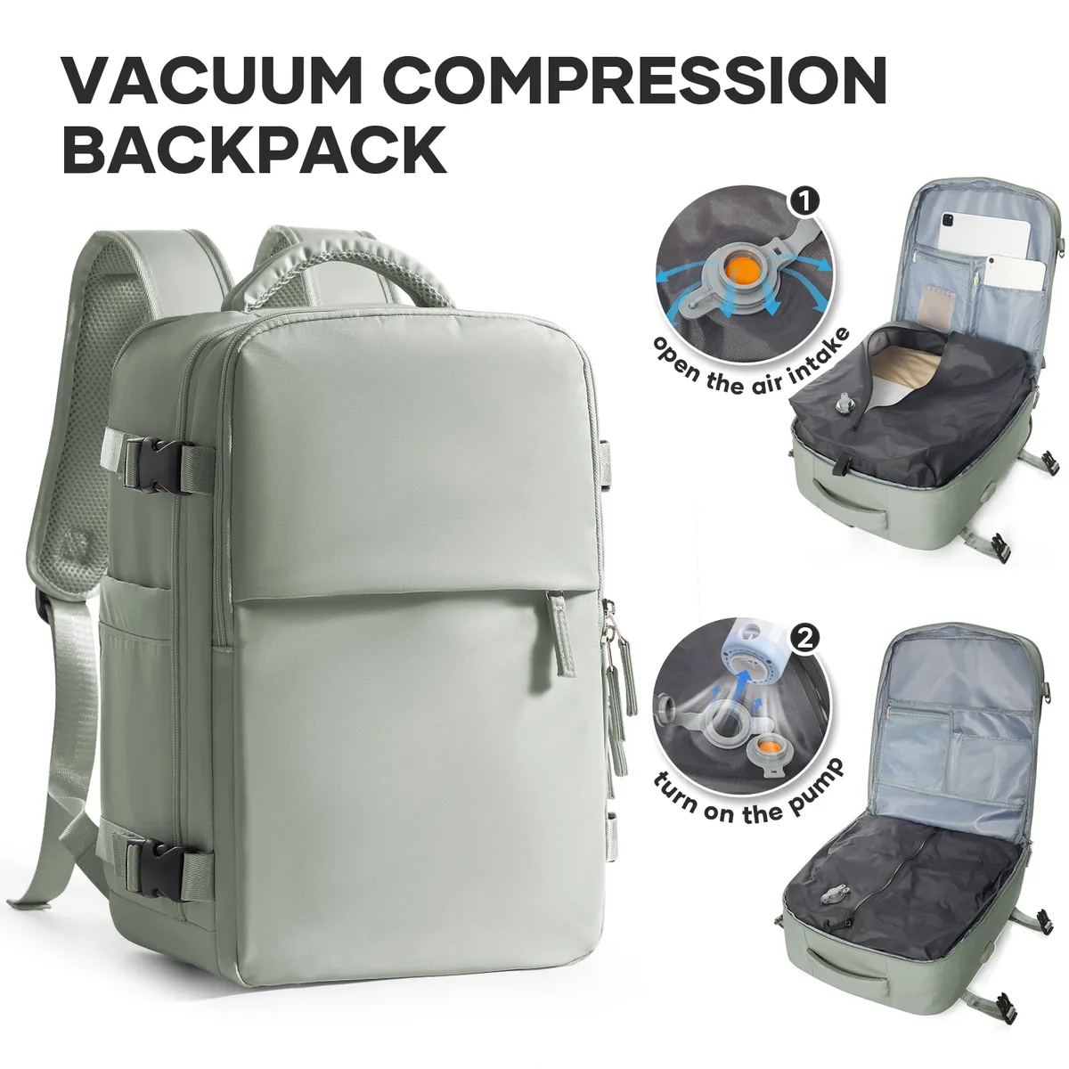 sac à dos sous vide easyjet sac de cabine 45x36x20 sac à dos, bagage à main sac à dos de cabine femmes hommes 15.6 pouces pochette d'ordinateur stockage sous vide