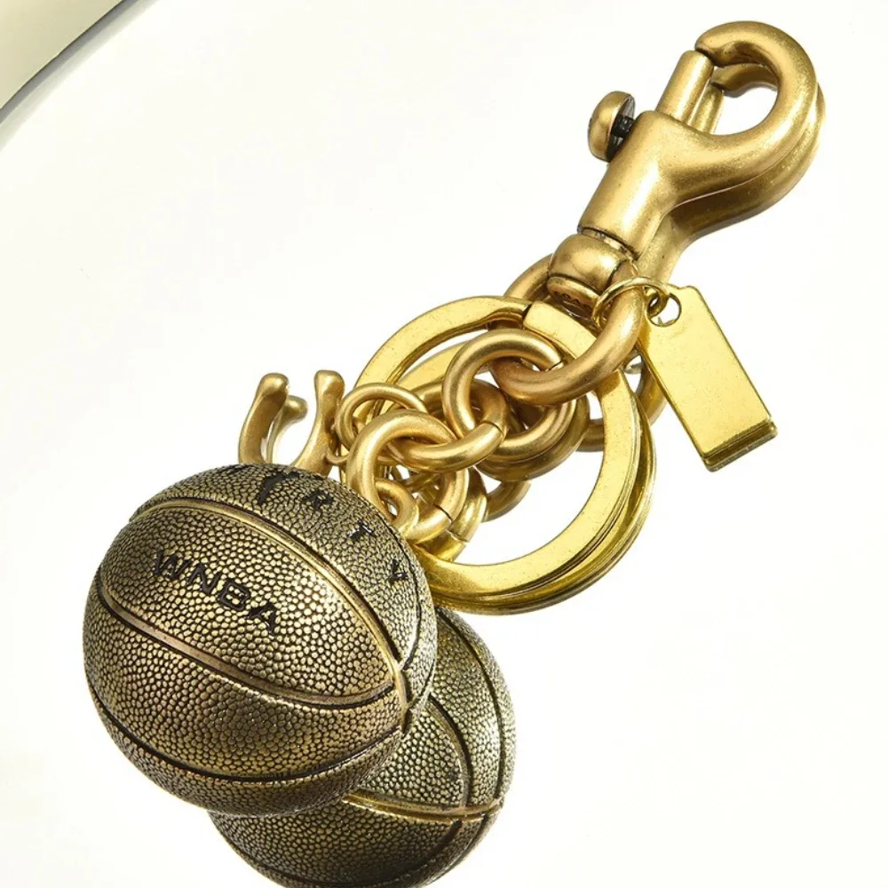 porte-clés de basket-ball en alliage, breloque vintage, accessoire pour sac à dos, cadeau pour fan de sport