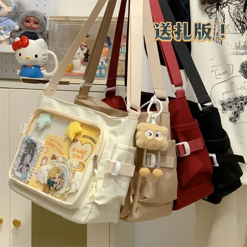 Tenue de classe polyvalente de Style académique, sac messager de grande capacité au Design Simple, sac à bandoulière Transparent pour femmes
