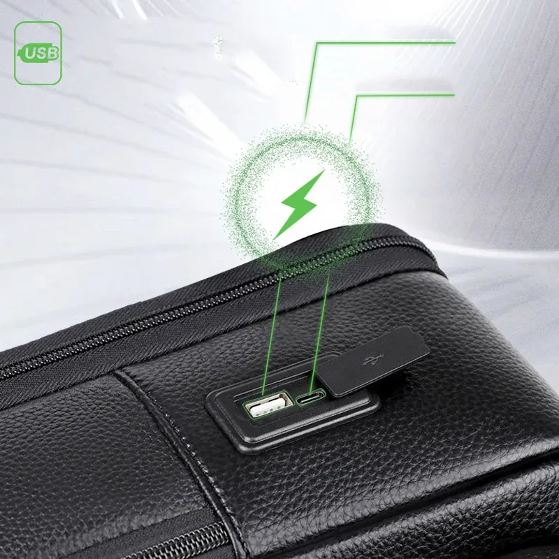 100% sac à dos en cuir véritable hommes 15.6 pouces sac à dos pour ordinateur portable USB Charge antivol étanche grande capacité hommes sacs de voyage
