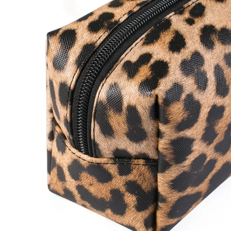 sac de maquillage léopard, trousse à cosmétiques de voyage, sac de rangement portable à fermeture éclair, sacs de toilette multifonctions, organisateur pour femmes, pochette