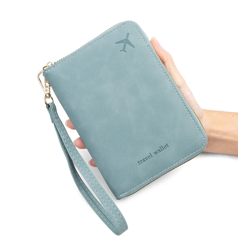 étui de passeport rfid anti-magnétique personnalisé avec fermeture éclair pour voyage, porte-passeport, sac de rangement de documents multifonctionnel