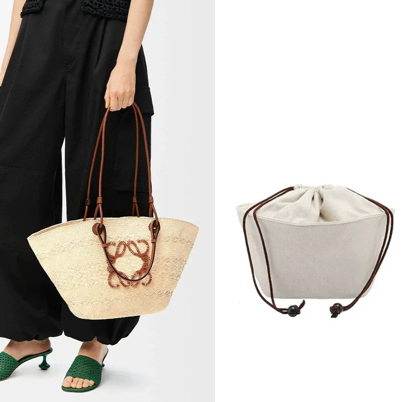 Insert organisateur pour sac à cordon avec bandoulière pour sac en paille tressée Anagram S/M/L, support et doublure intérieure, accessoires pour sacs