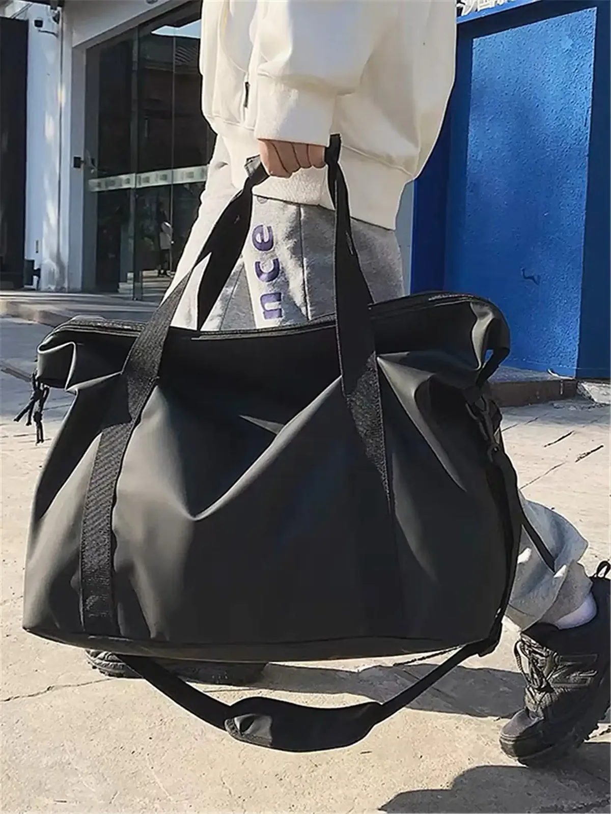 Sac de voyage portable, sac de sport et de fitness de grande capacité, sac de rangement léger, sac de voyage à bandoulière