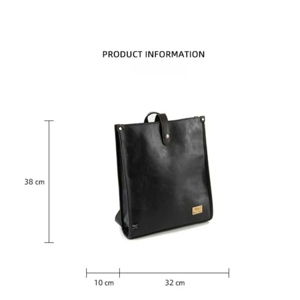 nouveau sac à dos pour homme de style japonais en cuir pu, grande capacité, rétro, carré, sac d'étudiant, sac à dos tendance pour jeunes, sac à dos pour ordinateur