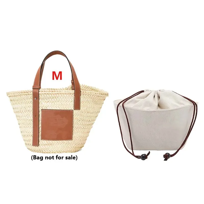 insert organisateur de sac à cordon pour panier d'anagramme, support de sac tissé en paille, doublure intérieure, accessoires de sac