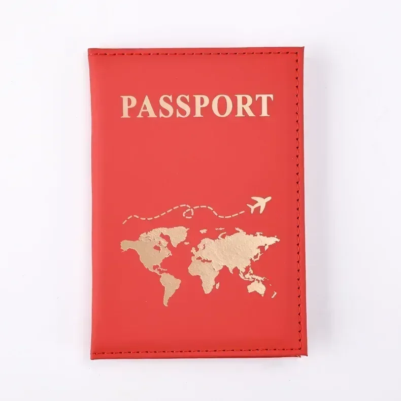 1 pièces sac de couverture de passeport pour femmes hommes pu leathaer mode voyage porte-passeport étui id nom cartes de visite pochette de protection