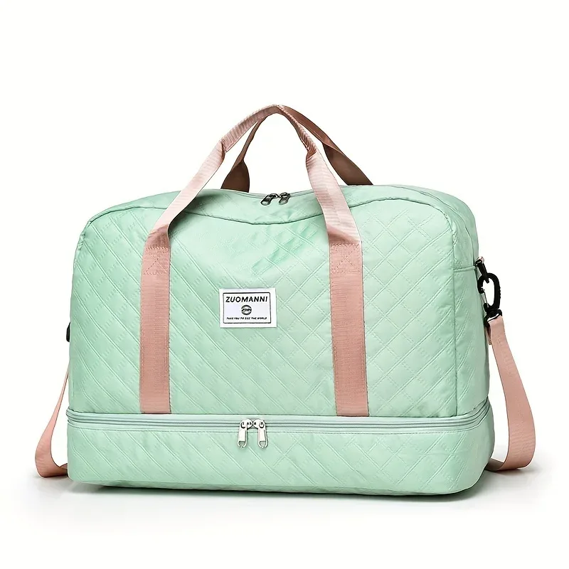sac de voyage décontracté en nylon, grande capacité pour le sport et le fitness, sac de week-end portable à plusieurs poches pour la nuit.