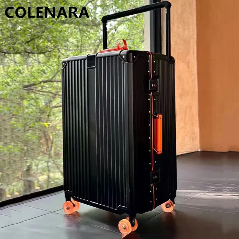 colenara bagages sac de voyage 20 "24" 26 "28" 30 pouces grande capacité boîtier de chariot abs + pc boîte d'embarquement valise à cadre en aluminium