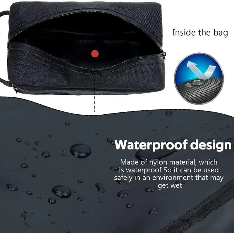 trousse de maquillage de voyage imperméable de grande capacité, trousse de rangement de toilette portable unisexe avec compartiments, trousse de rangement pliable pour soins de la peau