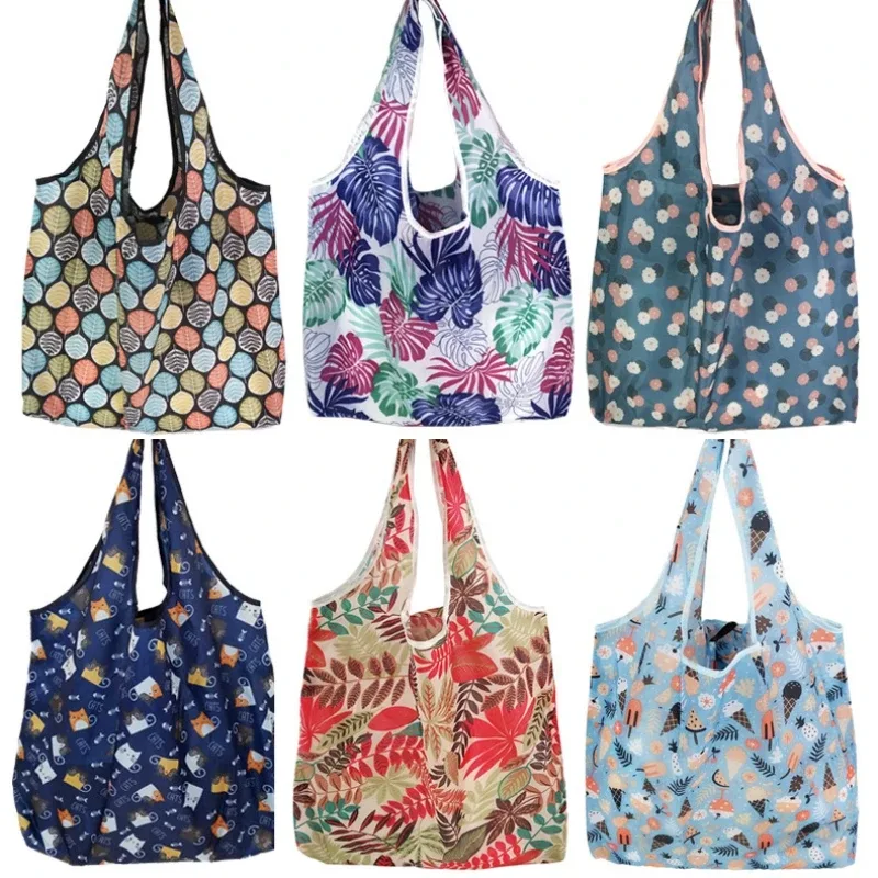 Grand sac de courses Portable pour femmes, fourre-tout pliable, écologique, réutilisable, pliable, étui d'épicerie, sacs à main, sacs de rangement