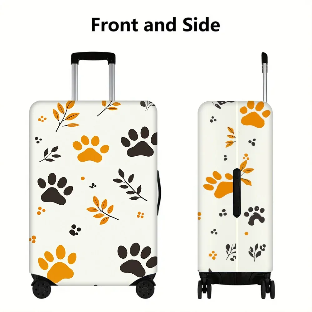 1 housse de bagage à motif de patte d'animal et de feuille. convient aux valises de 18 à 32 pouces ; protège efficacement vos bagages