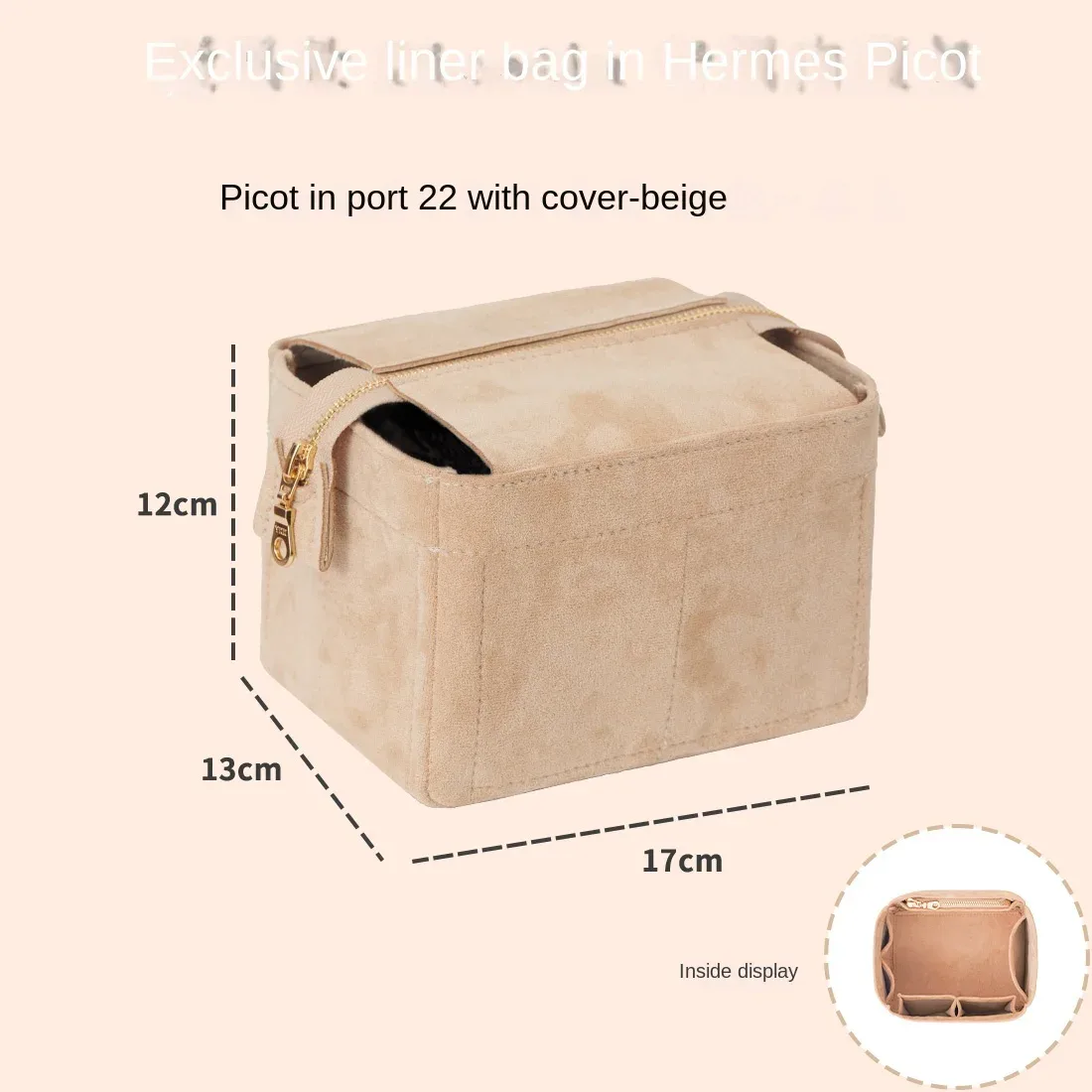 convient pour h picotin 18 22 sac à main de rangement robee moelleux insérer organisateur pour sac à main de luxe sac cosmétique organisateur voyage maman sac
