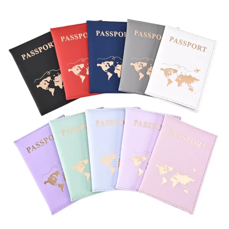 Housse de passeport en PU, porte-passeport en cuir souple, porte-cartes de voyage, porte-documents de voyage portable, cadeau pour hommes et femmes