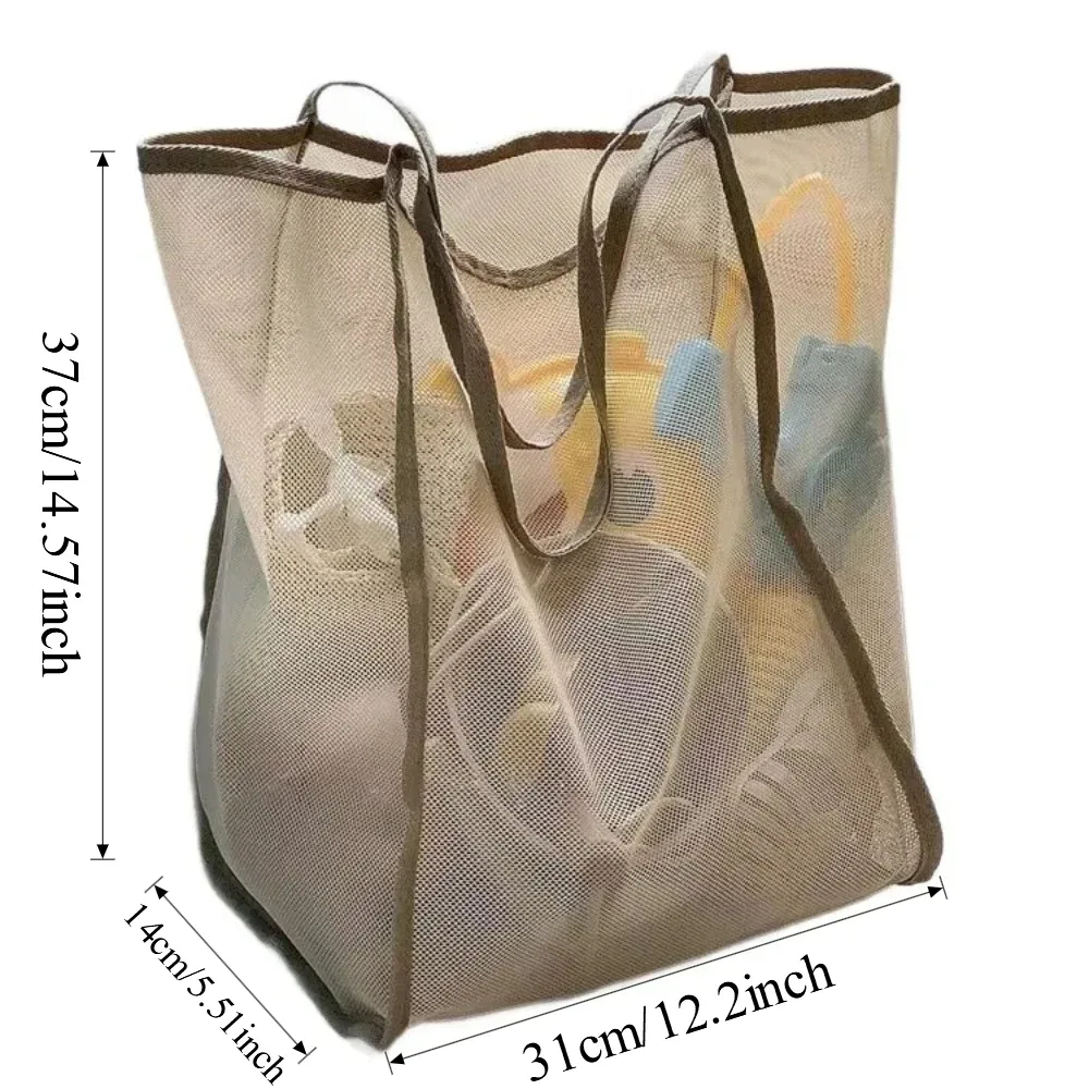 grand sac de plage en maille, léger et respirant, sac à bandoulière pour la piscine, les voyages, les serviettes, les jouets, le shopping