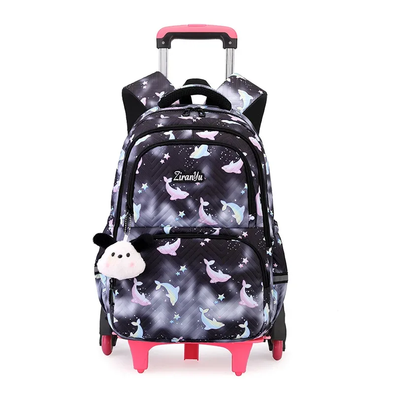 sac à dos scolaire à roulettes pour enfants, sacs d'écoliers pour filles, sac à roulettes mignon, cartable à roulettes pour enfants
