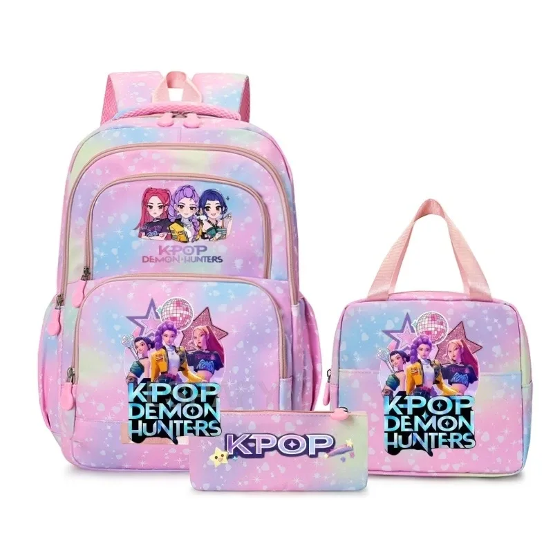 sacs à dos kpop colorés pour garçons, rumi mira zoey huntr/x saja, sacs d'école décontractés, sacs de voyage imprimés, mochila