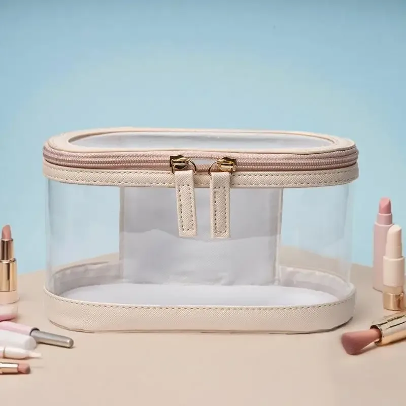 trousse de maquillage transparente grande capacité tendance mère-fille, sac de voyage portable multifonctionnel, trousse de toilette tendance internet