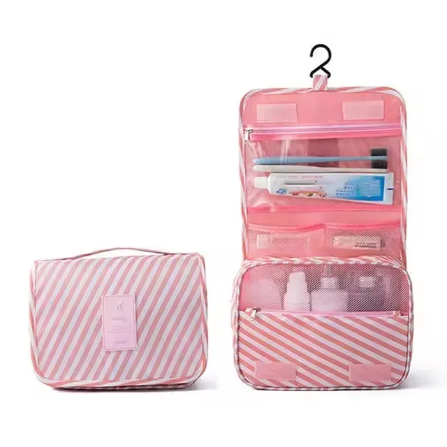 sac de toilette portable imperméable avec crochet, organiseur de maquillage multifonctionnel pour femmes, idéal pour les voyages