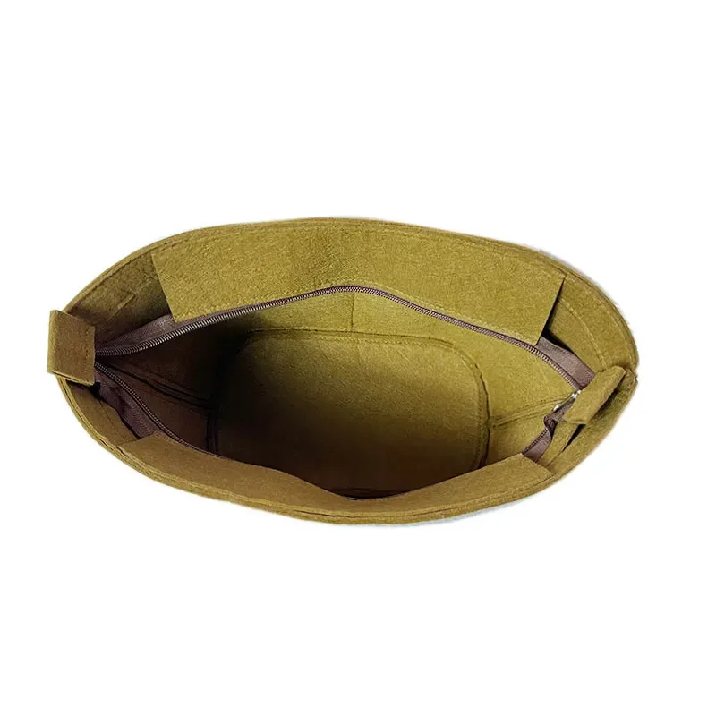 organisateur de sac trapézoïdal, doublure supérieure avec couvercle zippé pour sac de panier en feuille de palmier et peau de veau 33x17x1 0/40x26.5x16