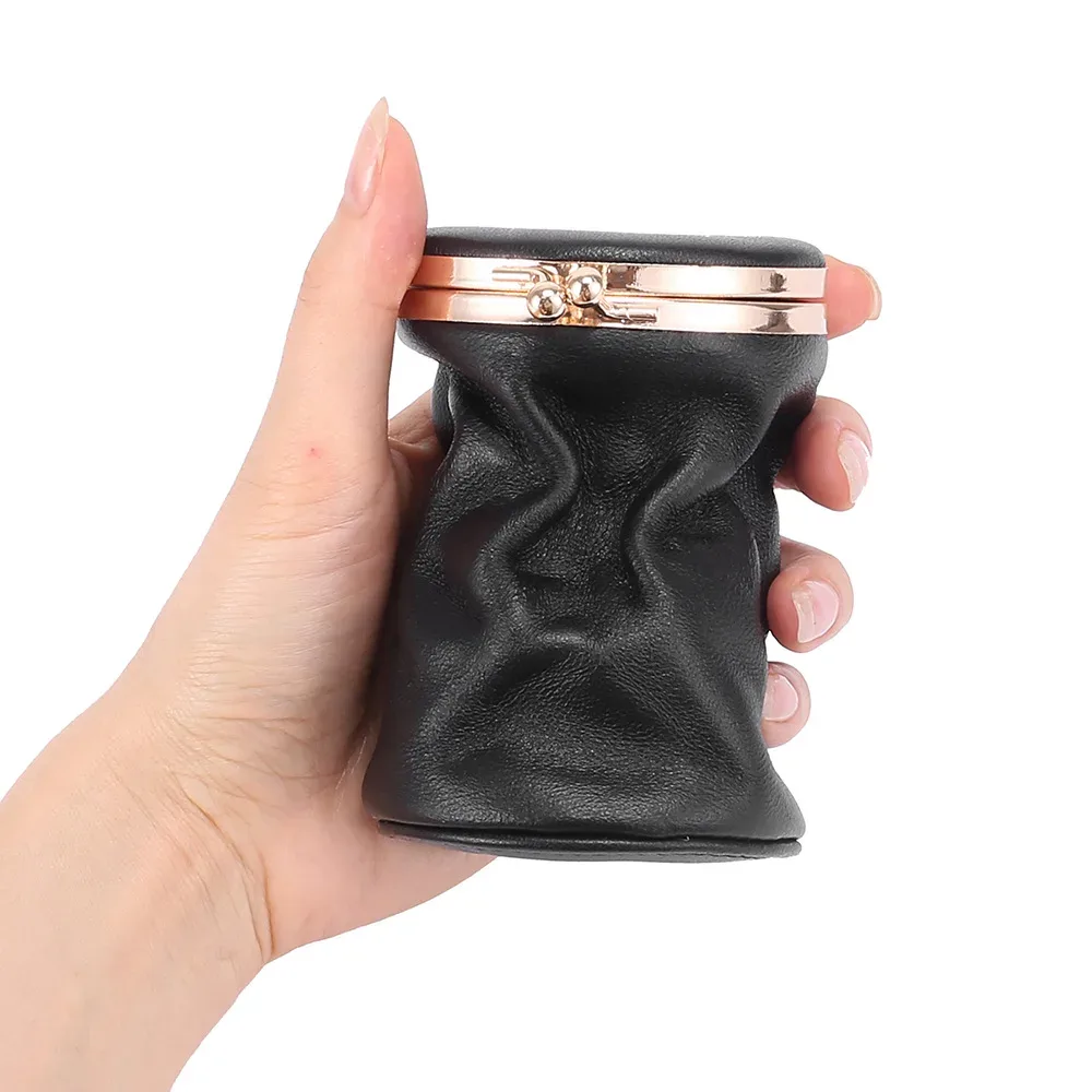 mini sac à cosmétiques en cuir pour femmes, organisateur de rouge à lèvres vintage portable avec miroir, petite pochette mignonne pour sac à main, essentiels de voyage
