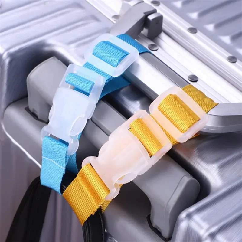 sangles en nylon réglables colorées pour bagages, ceinture de bagage, sac de sécurité, bouton de structure, avion, valise, voyage, accessoires