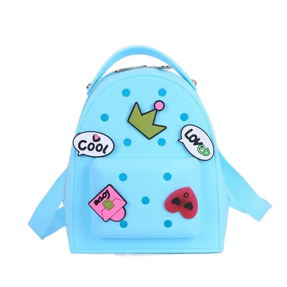 sac à dos en silicone à bretelles réglables, dessin animé, fermeture éclair, étanche, durable, doux, pour la maternelle, pour dames