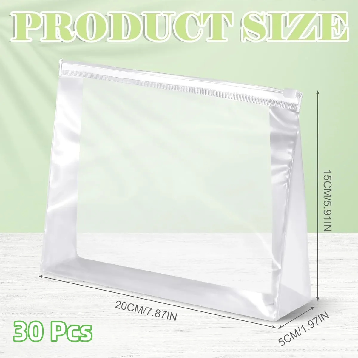 mini sac de maquillage transparent, petite pochette à fermeture éclair, organisateur de cosmétiques en plastique pour voyage, étanche pour articles de toilette, maillot de bain, bikini, 30 pièces