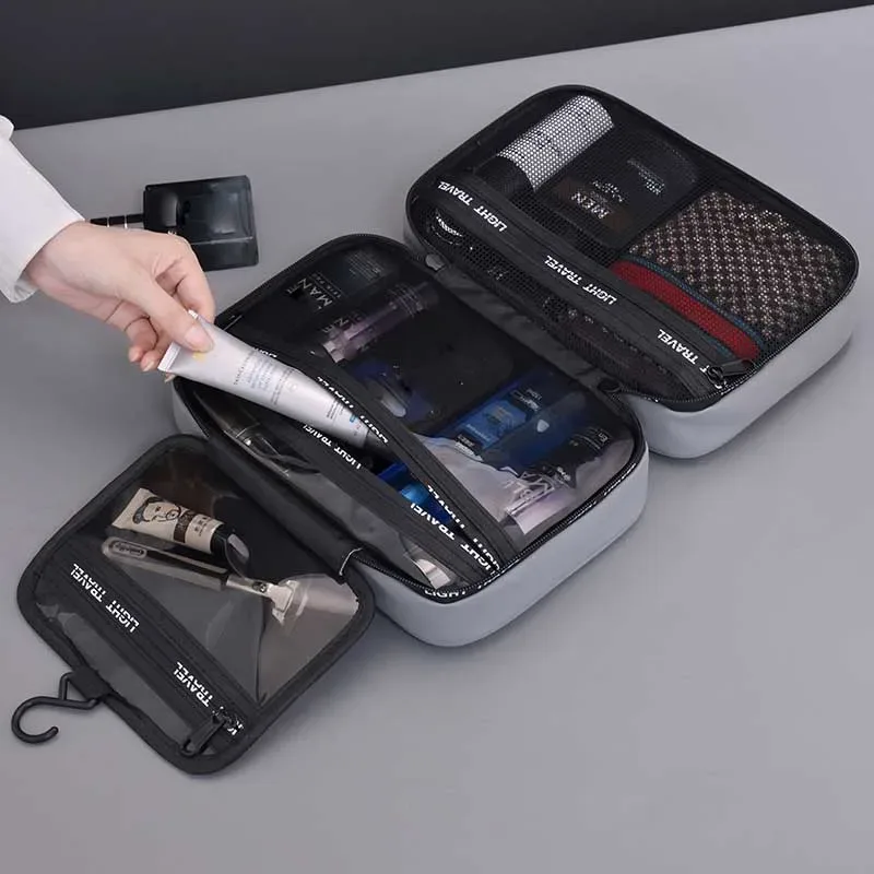 trousse de toilette suspendue imperméable grande capacité, sac de voyage portable, trousse à cosmétiques pour hommes et femmes, pochette de lavage