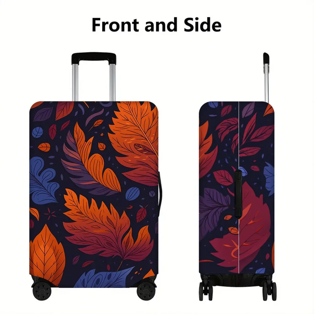 1 housse de bagage à imprimé feuilles d'automne. convient aux valises de 18 à 32 pouces ; protège efficacement vos bagages