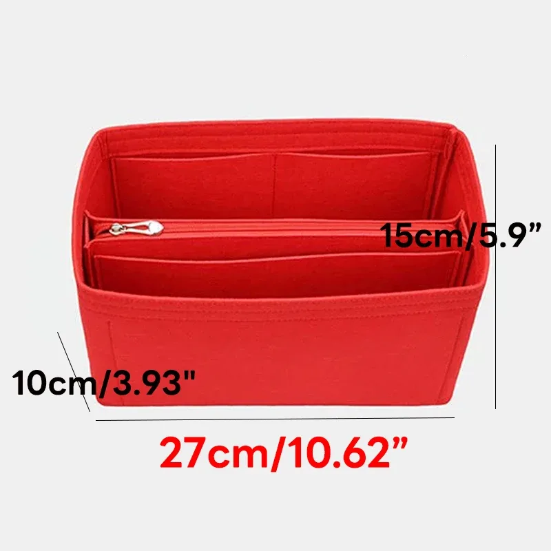 insert organisateur de sac à main en feutre pour lv neverfull mm gm pm, sac de doublure façonnant dans le sac, organisateur avec poches zippées, rangement