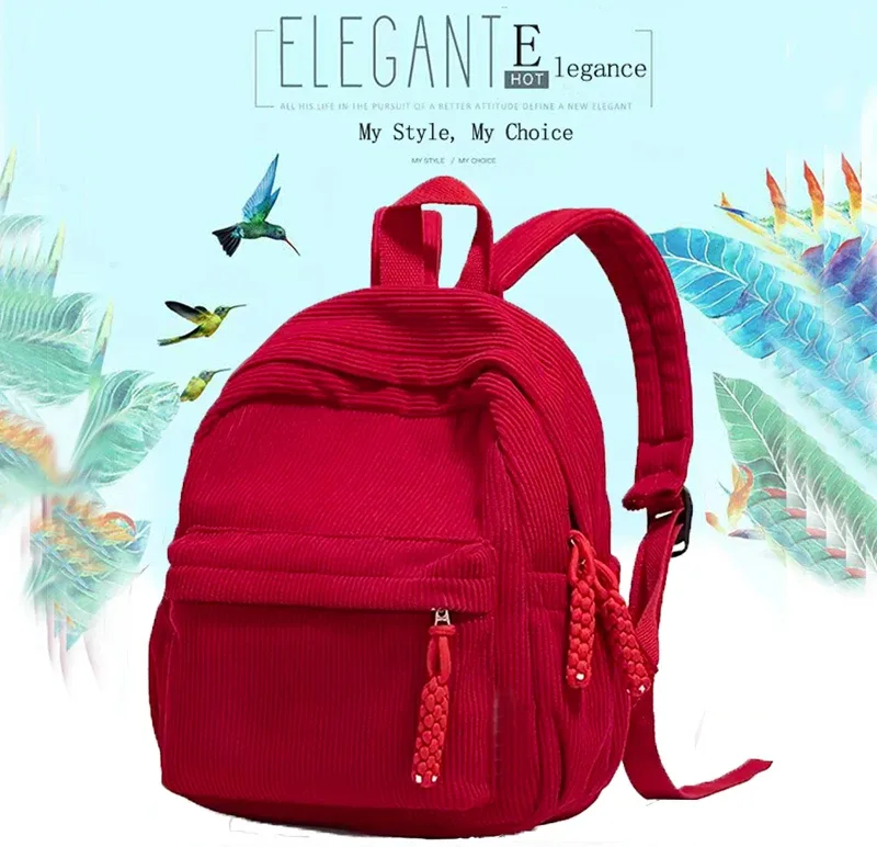 sac à dos en velours côtelé multicolore pour femmes, design élégant pour un usage quotidien, les sorties, pratique et polyvalent