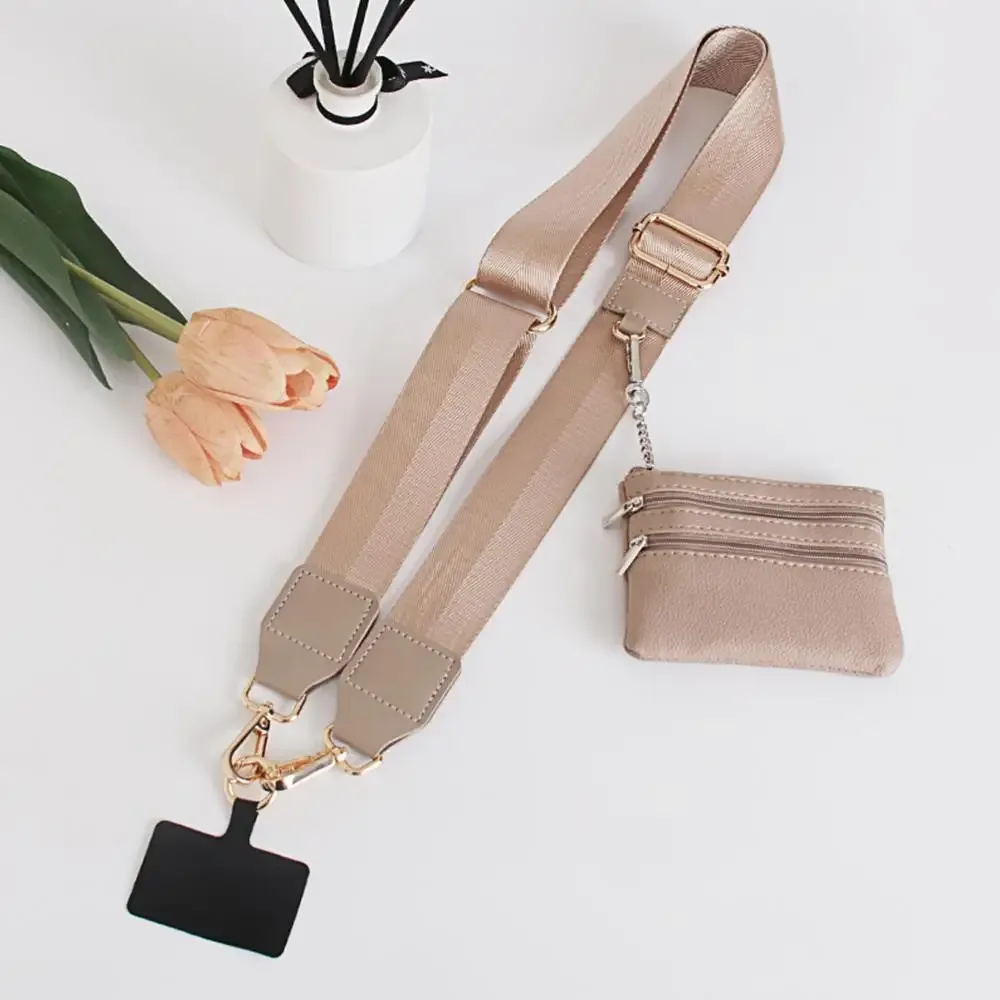 lanière réglable pour téléphone portable, 4 pièces/ensemble, avec portefeuille, clip anti-perte et sangle go pour téléphone, sangle de sac à bandoulière pour dames
