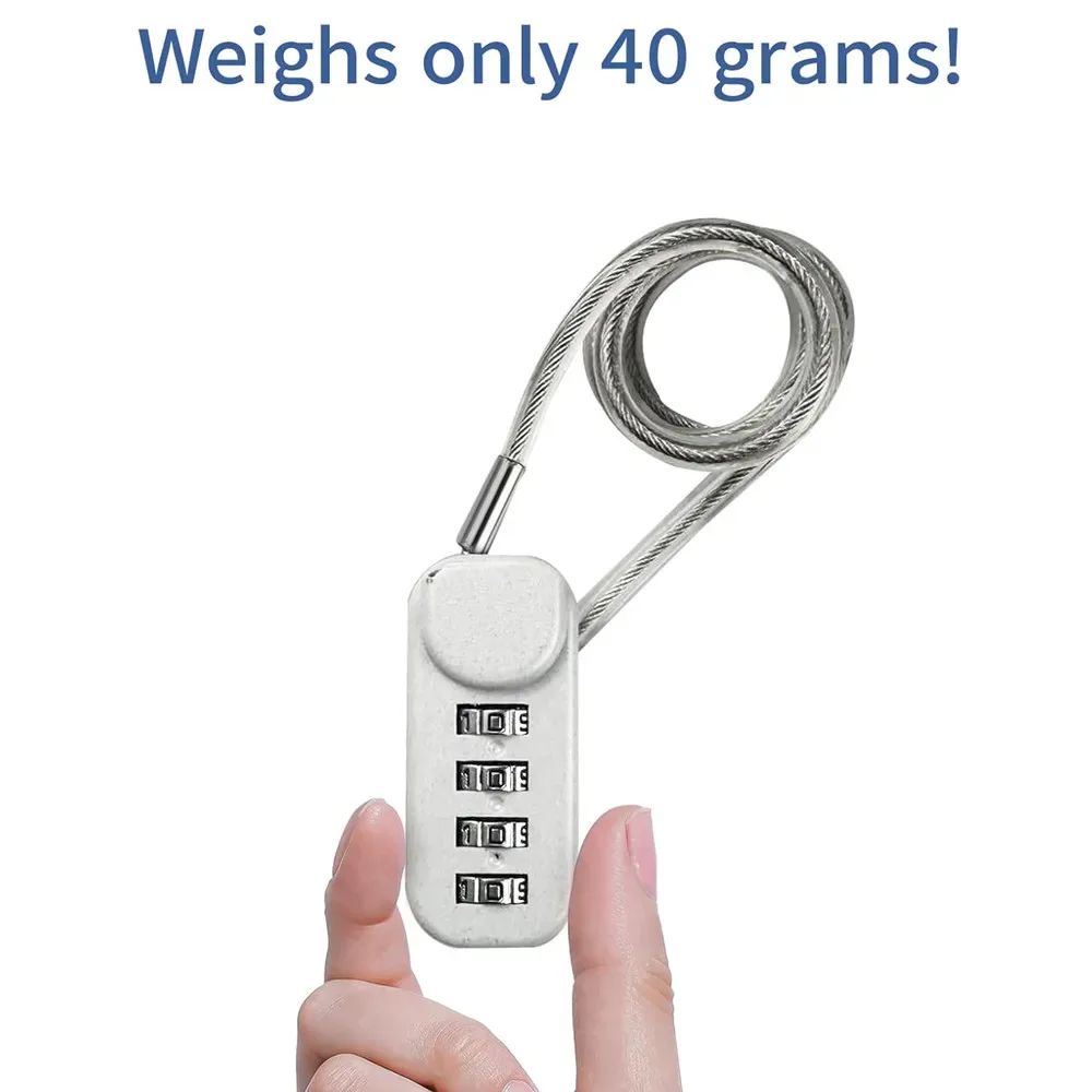 mini cadenas à câble à combinaison à 4 chiffres, petit cadenas portable en fil d'acier pour bagages, casque, armoire – léger