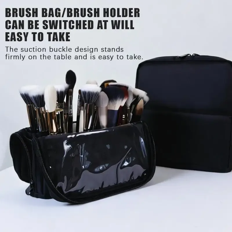 1 pièce – trousse de rangement pliable pour maquilleurs, pochette autoportante pour pinceaux de maquillage avec séparateurs ajustables