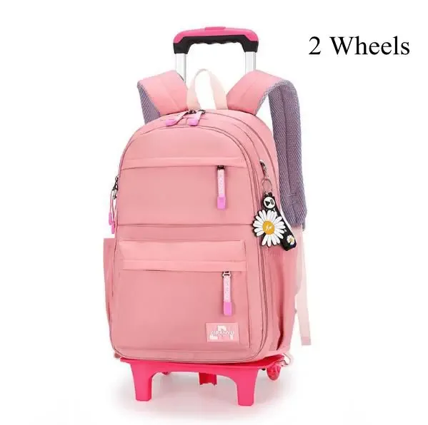 sacs d'école à roulettes de 16 pouces, sac à dos roulant pour filles, sac à dos de voyage, sacs d'école étanches avec roulettes