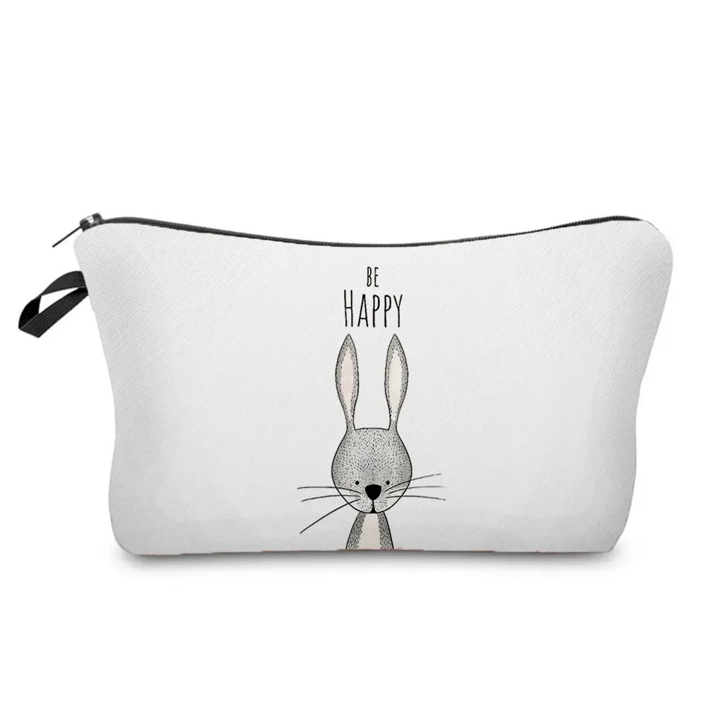 trousse à cosmétiques avec impression d'animaux aquarelle, sac de maquillage pour femme, dessin animé dinosaure ours, sac de rangement de jouets portable, meilleur cadeau pour enfants