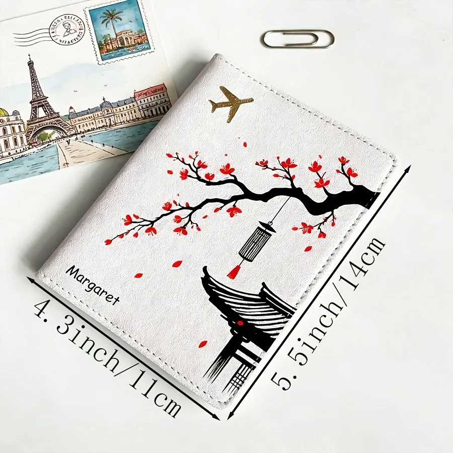 porte-passeport personnalisé à motif floral, léger, portable, portefeuille de voyage, porte-cartes, cadeau essentiel pour les vacances