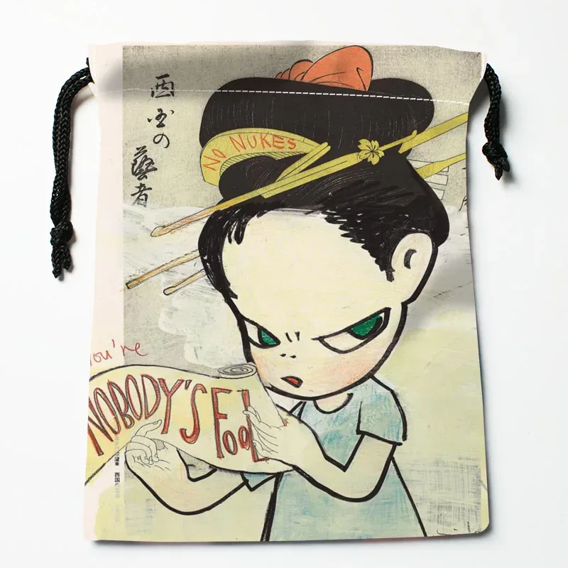 yoshimomo – sacs à cordon personnalisés nara, sacs-cadeaux imprimés, pochette de voyage, rangement de vêtements, sac à main, trousse de maquillage, 18x22cm, livraison directe