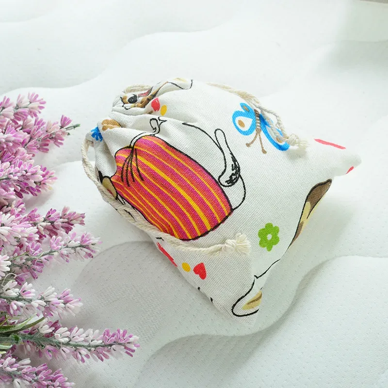 sac de voyage décontracté en coton et lin, sac à cosmétiques à cordon de serrage à faisceau simple, trousse de maquillage organisateur femmes hommes chaussures pochette de rangement